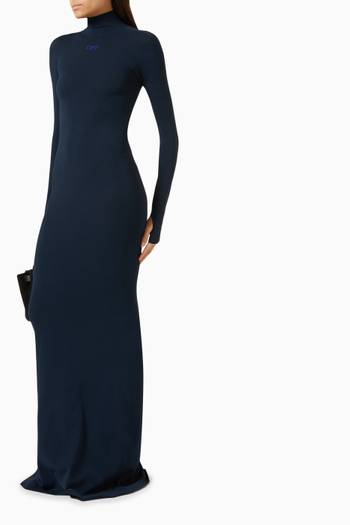 hover state of Logo Turtleneck Maxi Dress in Jersey