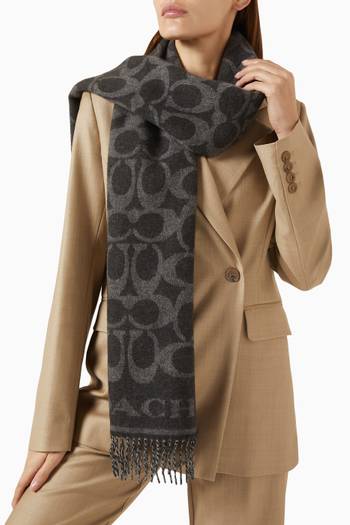 hover state of Reversible Signature Muffler in Cashmere