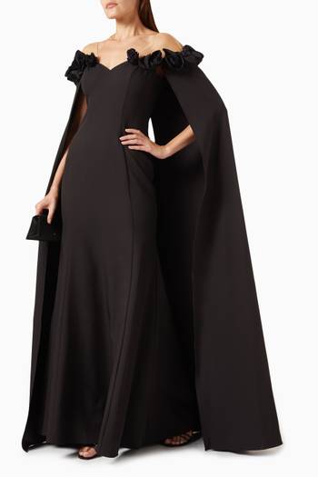 hover state of Off-shoulder Gown in Stretch-crepe