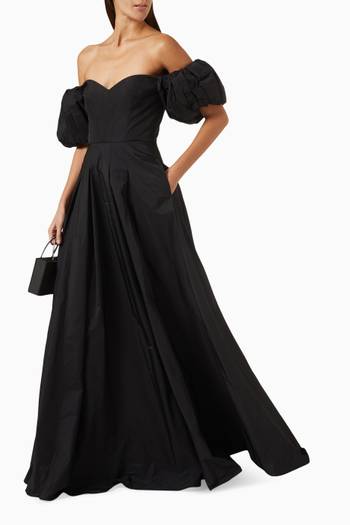 hover state of Off-the-shoulder Gown in Taffeta