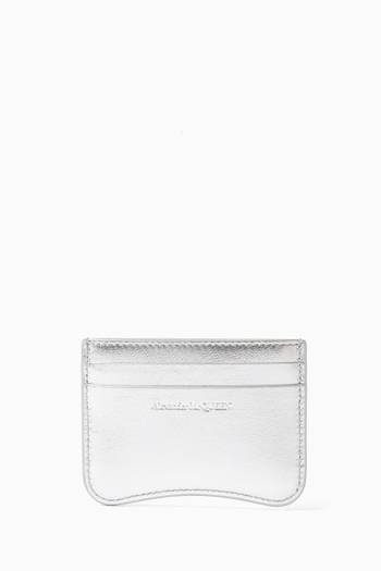 hover state of The Seal Card Holder in Metallic Leather
