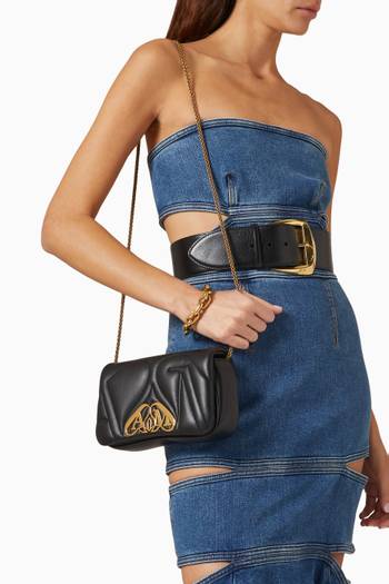 hover state of Mini The Seal Shoulder Bag in Lambskin Leather
