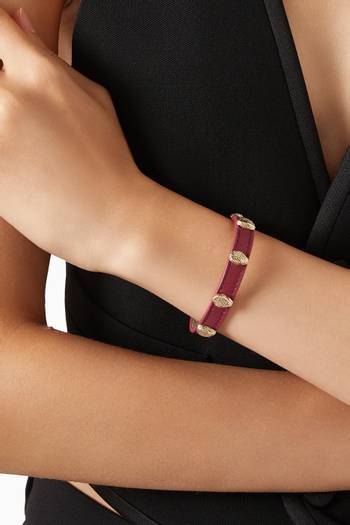 hover state of Serpenti Forever Snakehead Bracelet in Leather