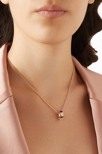hover state of Serpenti Viper Diamond & Carnelian Necklace in 18kt Rose Gold