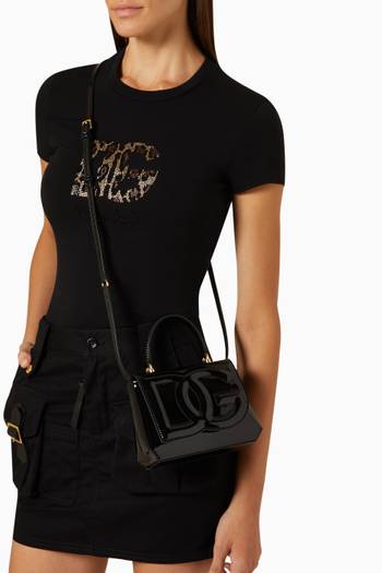 hover state of Small DG Logo Top-handle Bag in Patent Leather