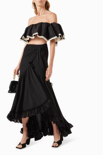 hover state of Wrap Skirt in Crepe