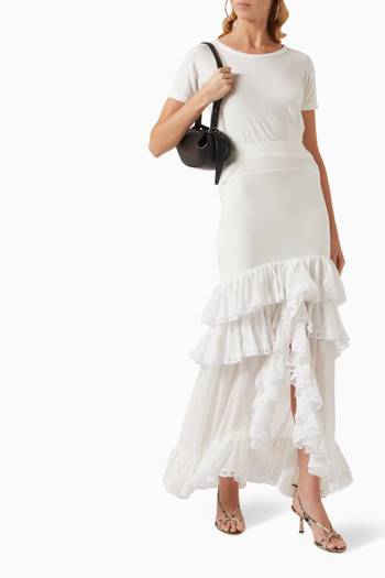hover state of Asymmetric Ruffle Skirt in Modal-jersey