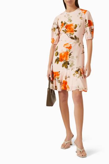 hover state of Floral-print Dress in Silk