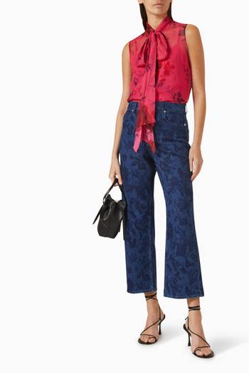 hover state of Floral-print Jeans in Denim