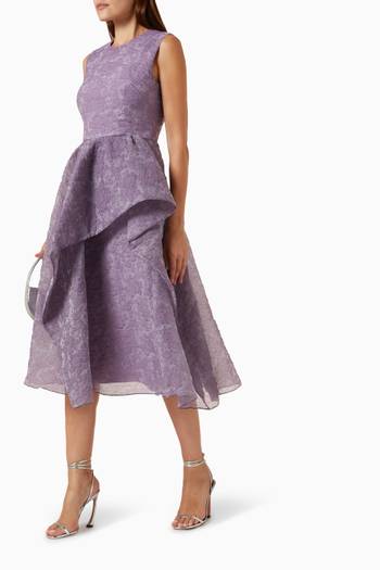 hover state of Asymmetric Tiered Dress in Organza