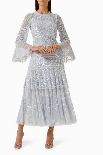 hover state of Annie Sequin Tiered Gown in Tulle