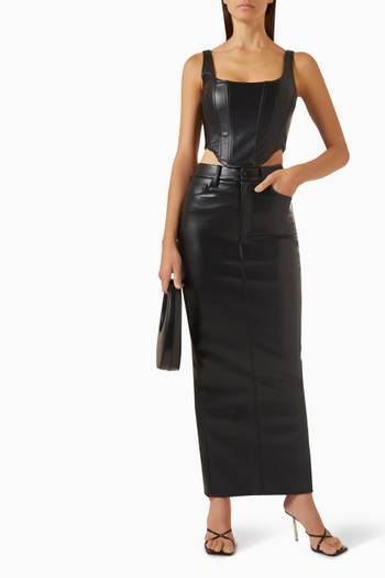 hover state of Maxi Skirt in Faux Leather