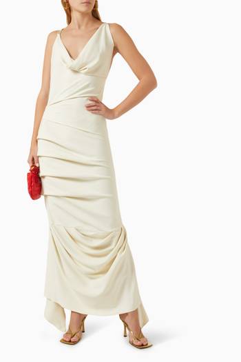 hover state of Asymmetrical Draped Maxi Dress in Viscose