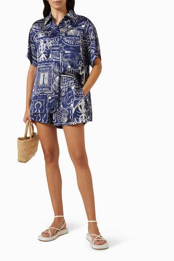 hover state of Mer Relaxed Shorts in Silk