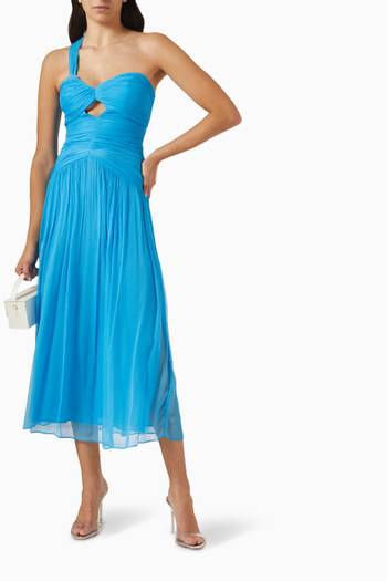 hover state of Margot One-shoulder Midi Dress in Chiffon