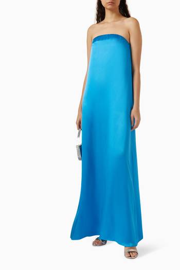 hover state of Ciel Strapless Column Maxi Dress in Silk