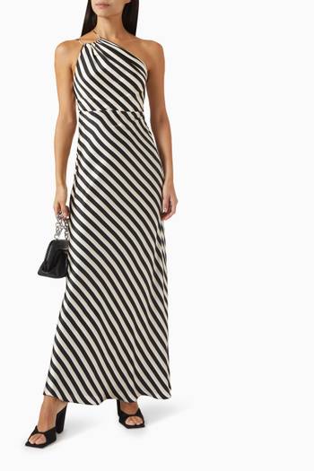 hover state of One-shoulder Open-back Maxi Dress in Silk