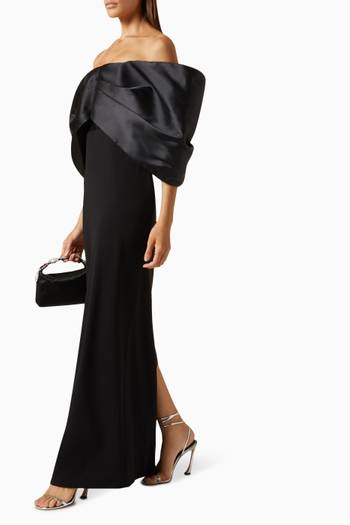 hover state of Filippa Maxi Dress in Twill & Crepe-knit