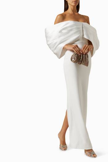 hover state of Filippa Maxi Dress in Twill & Crepe-knit