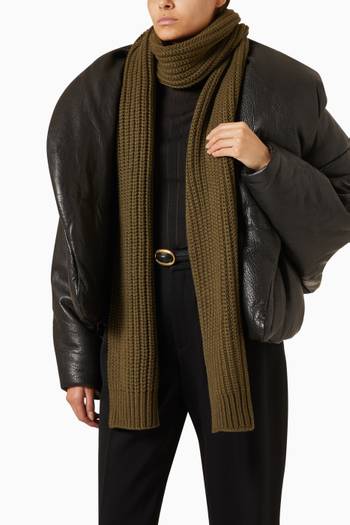 hover state of Knit Signature Scarf in Cashmere