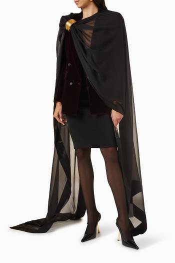 hover state of Extra-long Sheer Scarf in Silk-muslin & Satin