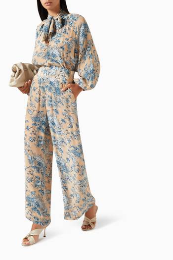 hover state of Printed Wide-leg Pants in Satin