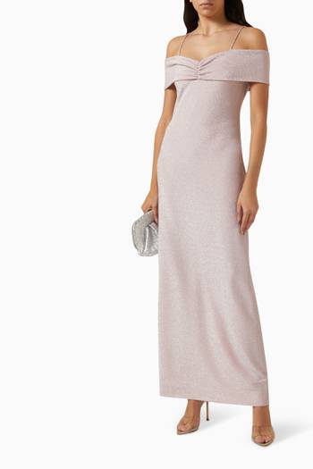 hover state of Off-the-shoulders Maxi Dress in Lurex-jersey