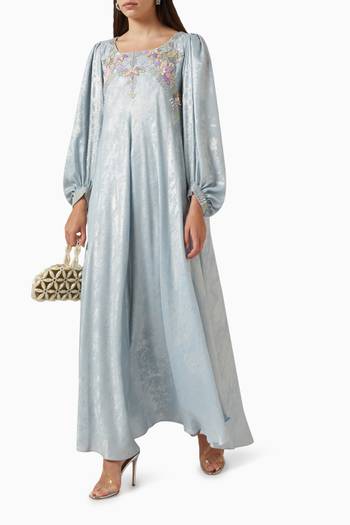 hover state of Embellished Maxi Dress in Metallic Crepe
