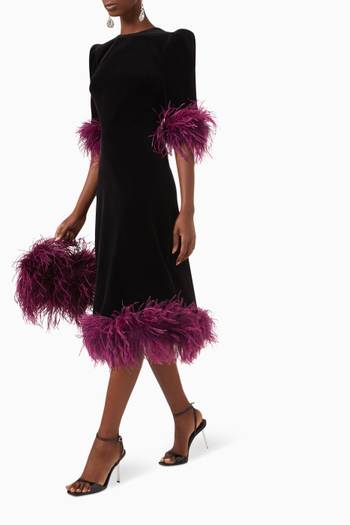 hover state of The Feather Falconetti Midi Dress in Velvet