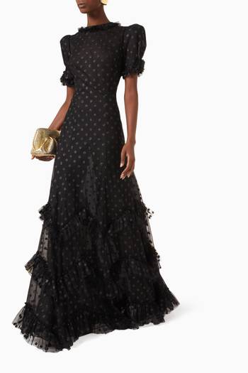 hover state of The Wicked Witch Sky Rocket Maxi Dress in Tulle