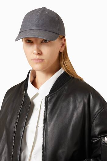 hover state of Printed Baseball Cap in Leather