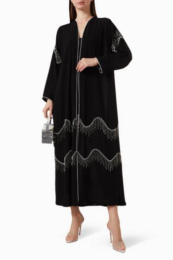 hover state of Crystal Embellished Abaya  in Chiffon