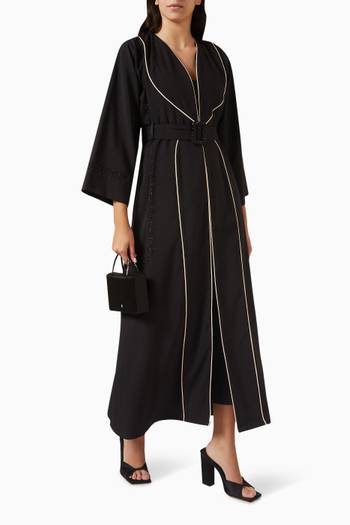 hover state of Belted Abaya in Crepe