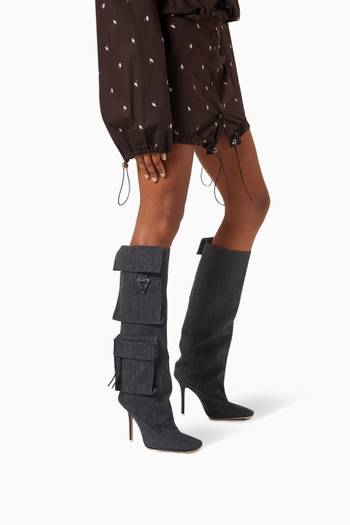 hover state of Sienna 105 Tube Knee-High Boots in Denim