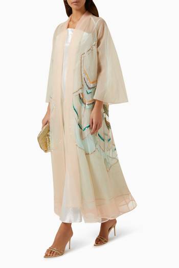 hover state of Sequin-embellished Abaya