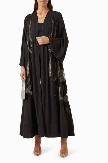 hover state of Sequin-embellished Abaya