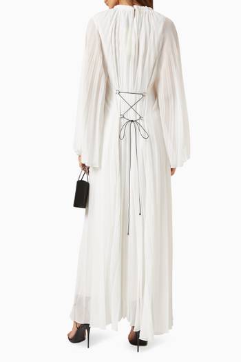 hover state of Cross-tied Maxi Dress in Pleated-fabric