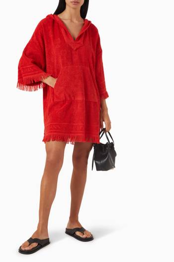 hover state of Alight Hooded Towel Mini Dress in Cotton-terry