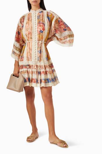 hover state of August Lace Trimmed Mini Dress in Cotton
