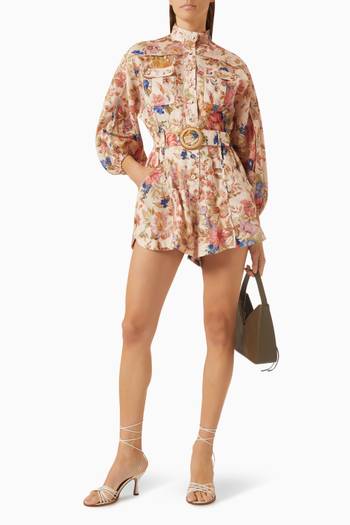 hover state of August Panelled Playsuit in Linen