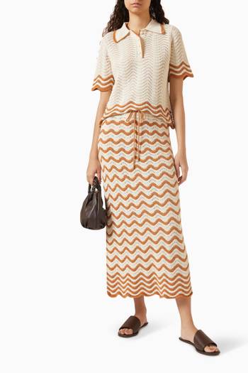 hover state of Junie Scalloped Maxi Skirt in Textured Knit