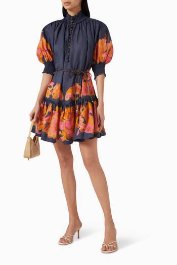 hover state of Acadian Lantern Mini Dress in Ramie