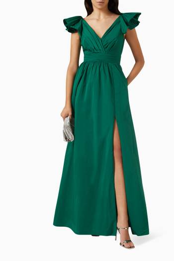 hover state of Bow Detail Gown in Taffeta