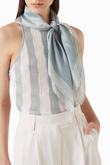 hover state of Micro Striped Scarf in Silk