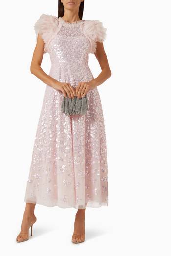 hover state of Sequin Rose Gloss Ankle Gown in Tulle