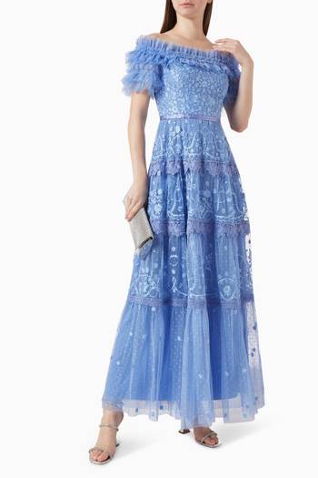 hover state of Midsummer Lace Off-shoulder Gown