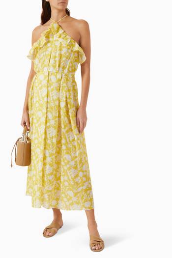 hover state of Geometric Ruffled Maxi Dress
