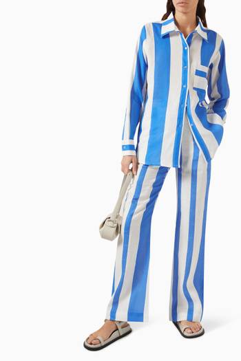hover state of Italy Striped Flared Pants