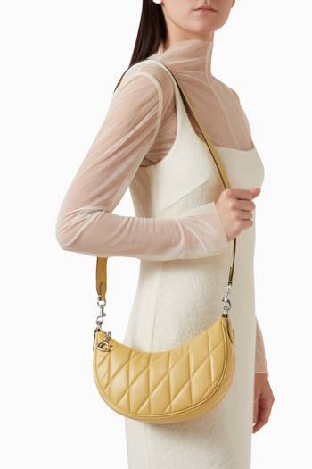 hover state of Mira Quilted Shoulder Bag in Leather