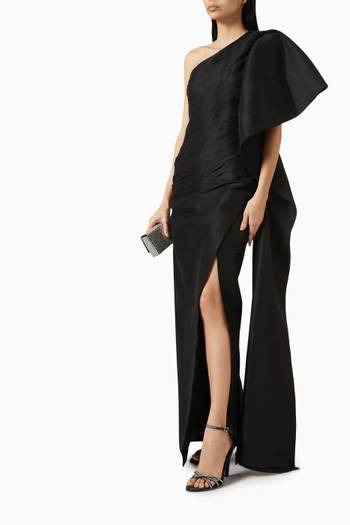 hover state of Marji One-shoulder Gown in Stretch-taffeta